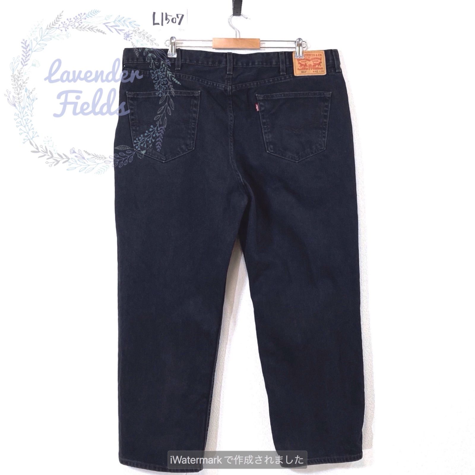 リーバイス550 極太 ワイド ブラックデニム 黒ジーンズ W42 L32 Levi