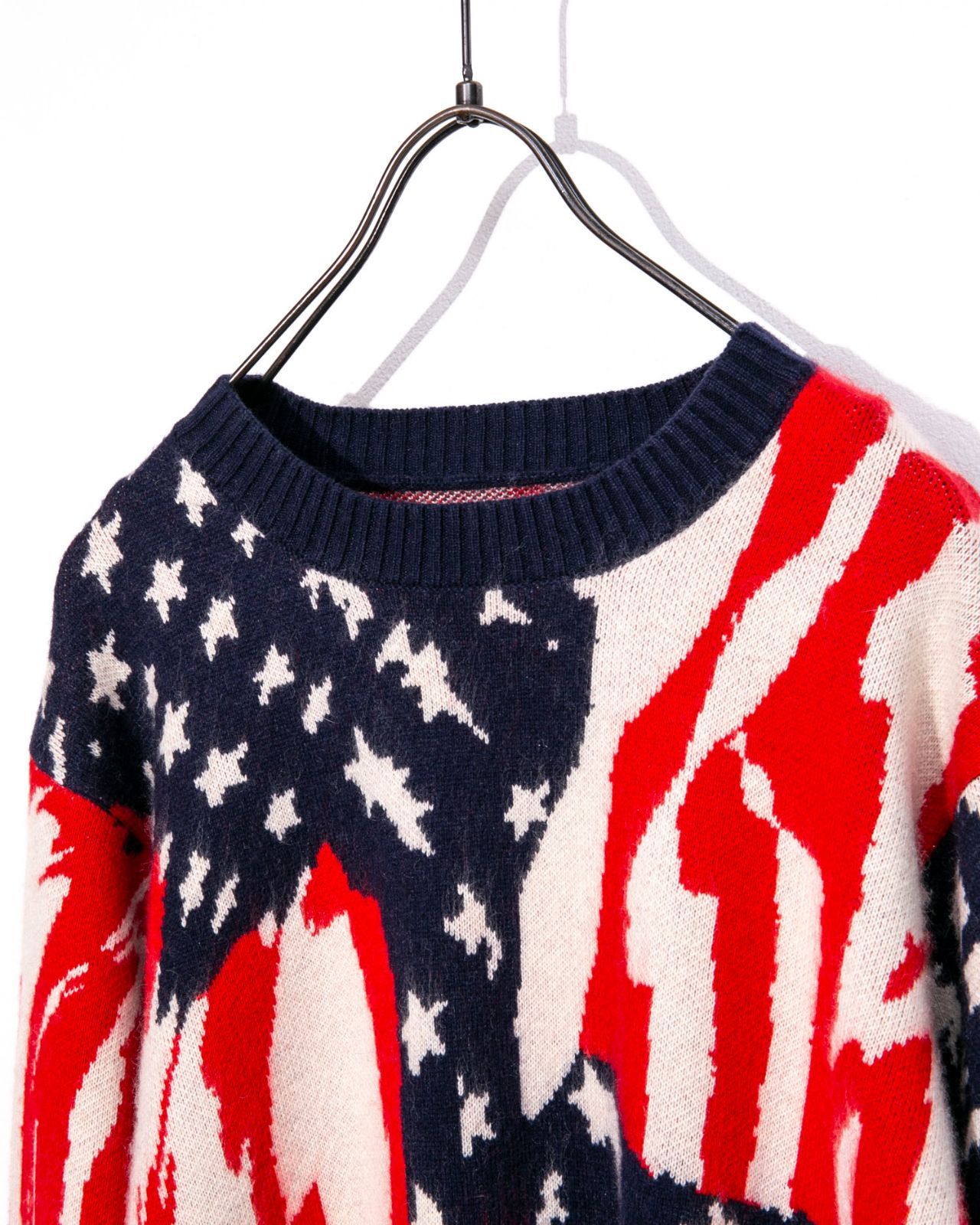 MASU エムエーエスユー MARBLE FLAG SWEATER MFFW-KN0423アメリカ国旗