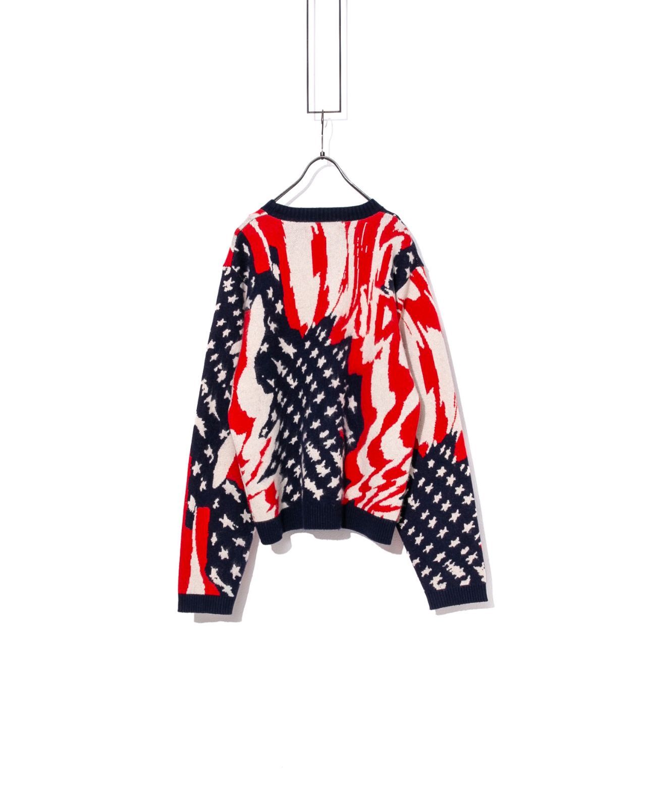 MASU エムエーエスユー MARBLE FLAG SWEATER MFFW-KN0423アメリカ国旗