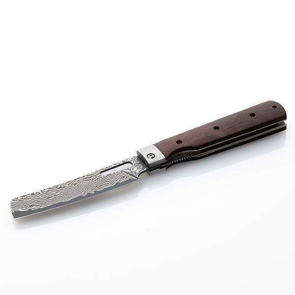 A&F バーベキューシェフ 70層ダマスカス菜切り 折りたたみ包丁 全長261mm 刃長123mm 麻ケース付