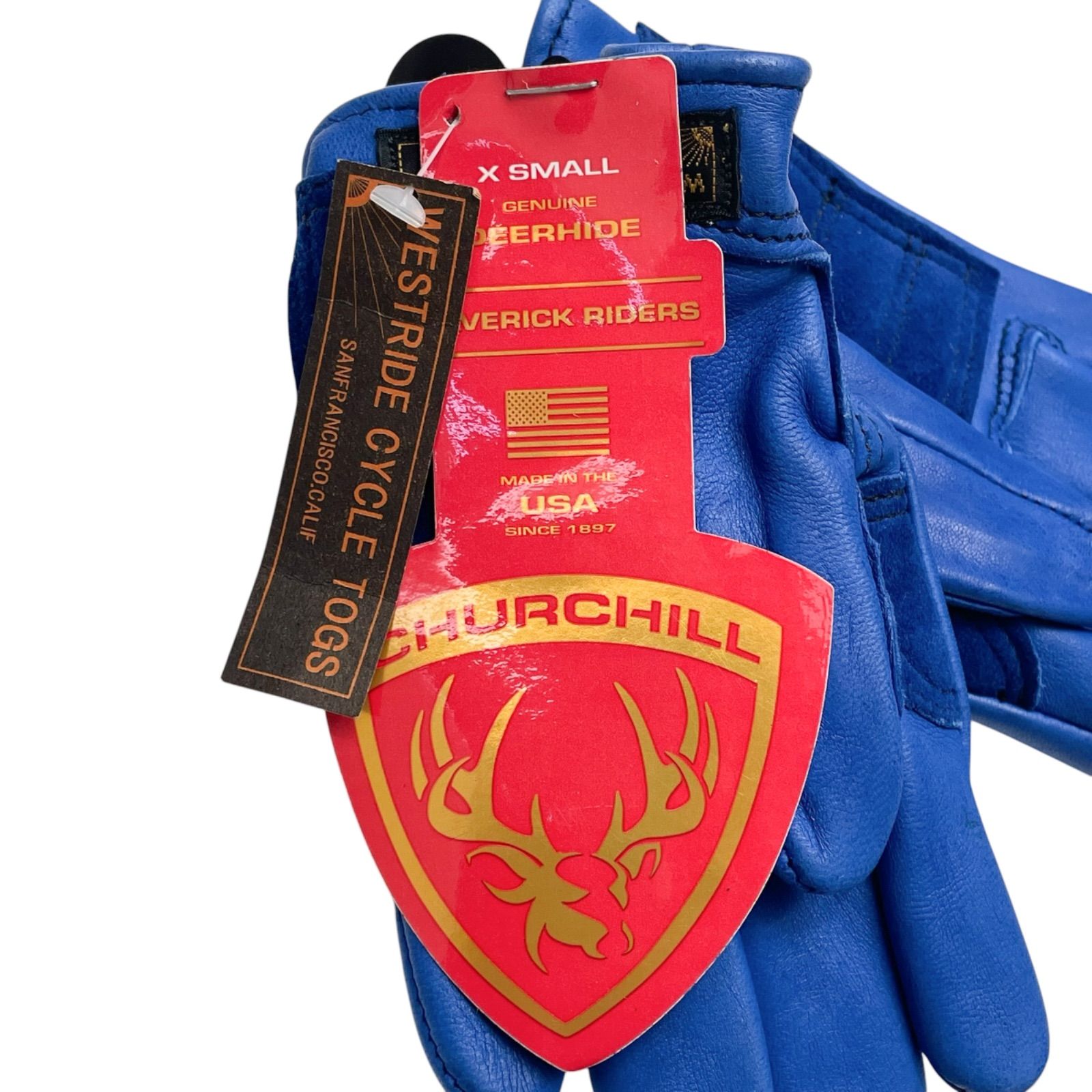 未使用品 青 XS CHURCHILL GLOVE 別注 WESTRIDE CLASSIC SHORT GLOVE