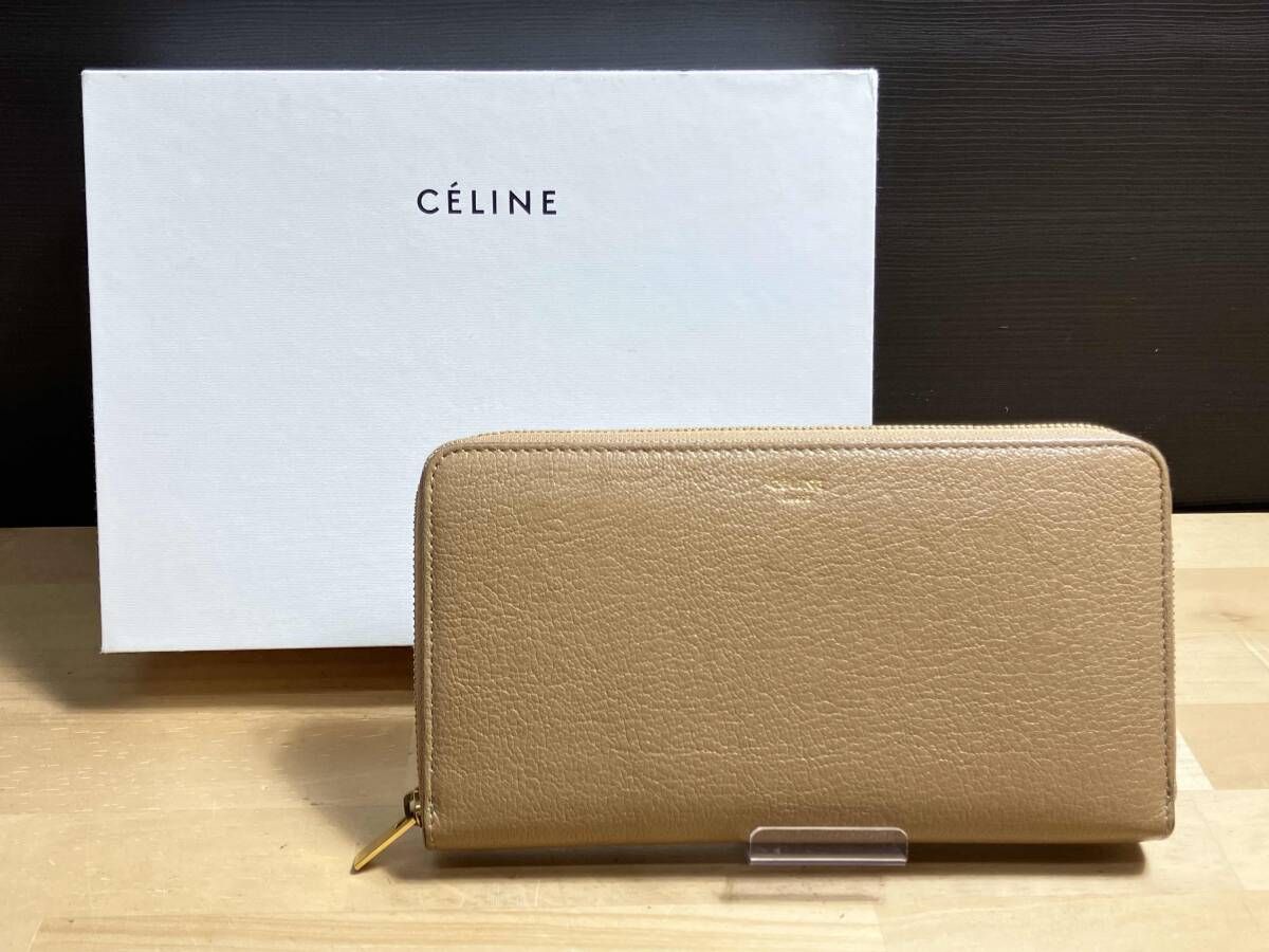 CELINE セリーヌ Large Zipped Multifunction レディース 長財布 ラウンドファスナー ブラウン U-CE-0165