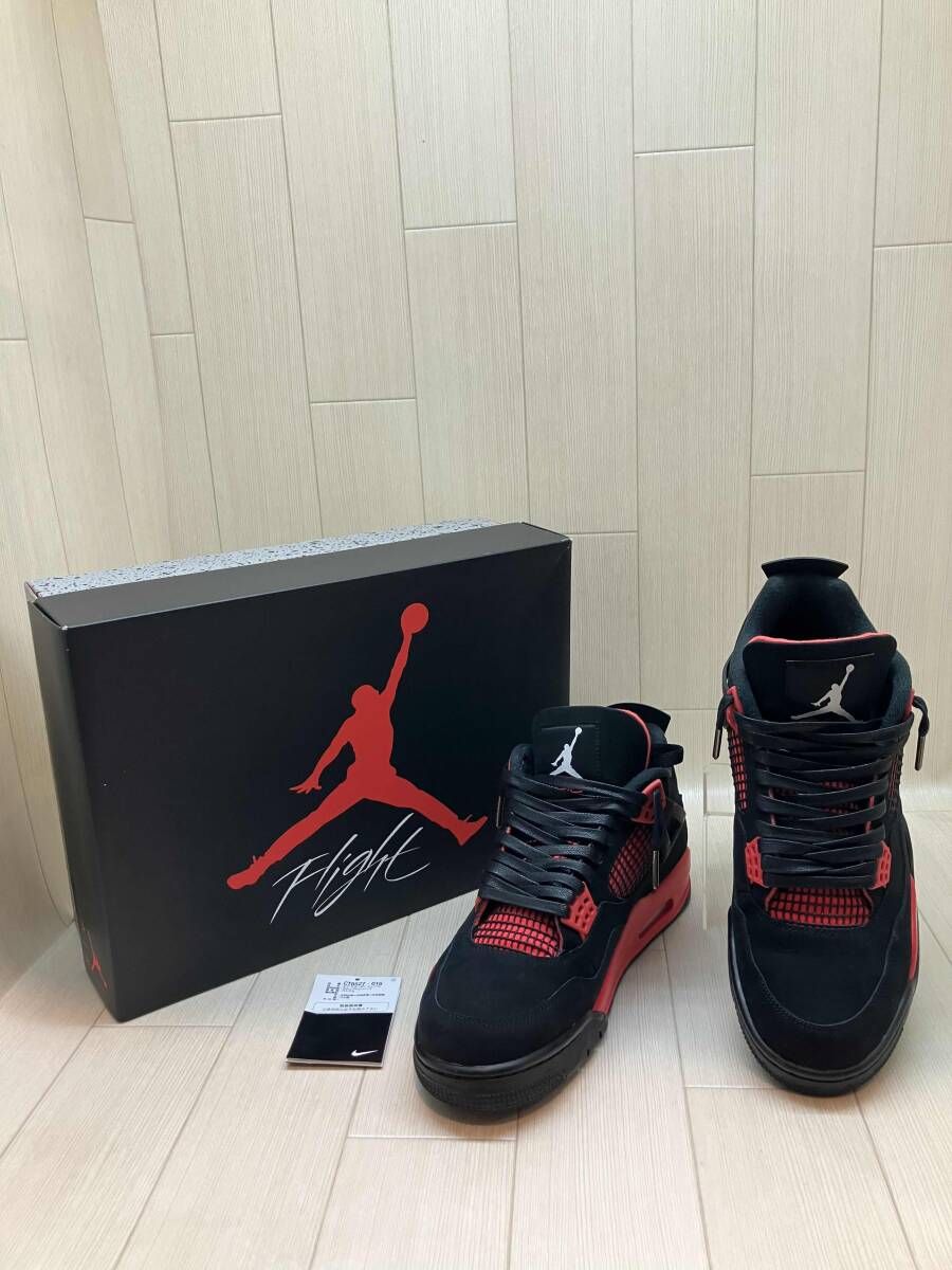 ★ 箱付き NIKE ナイキ スニーカー AIR JORDAN 4 RETRO CT8527-016 サイズ29cm ブラック×レッド 通年