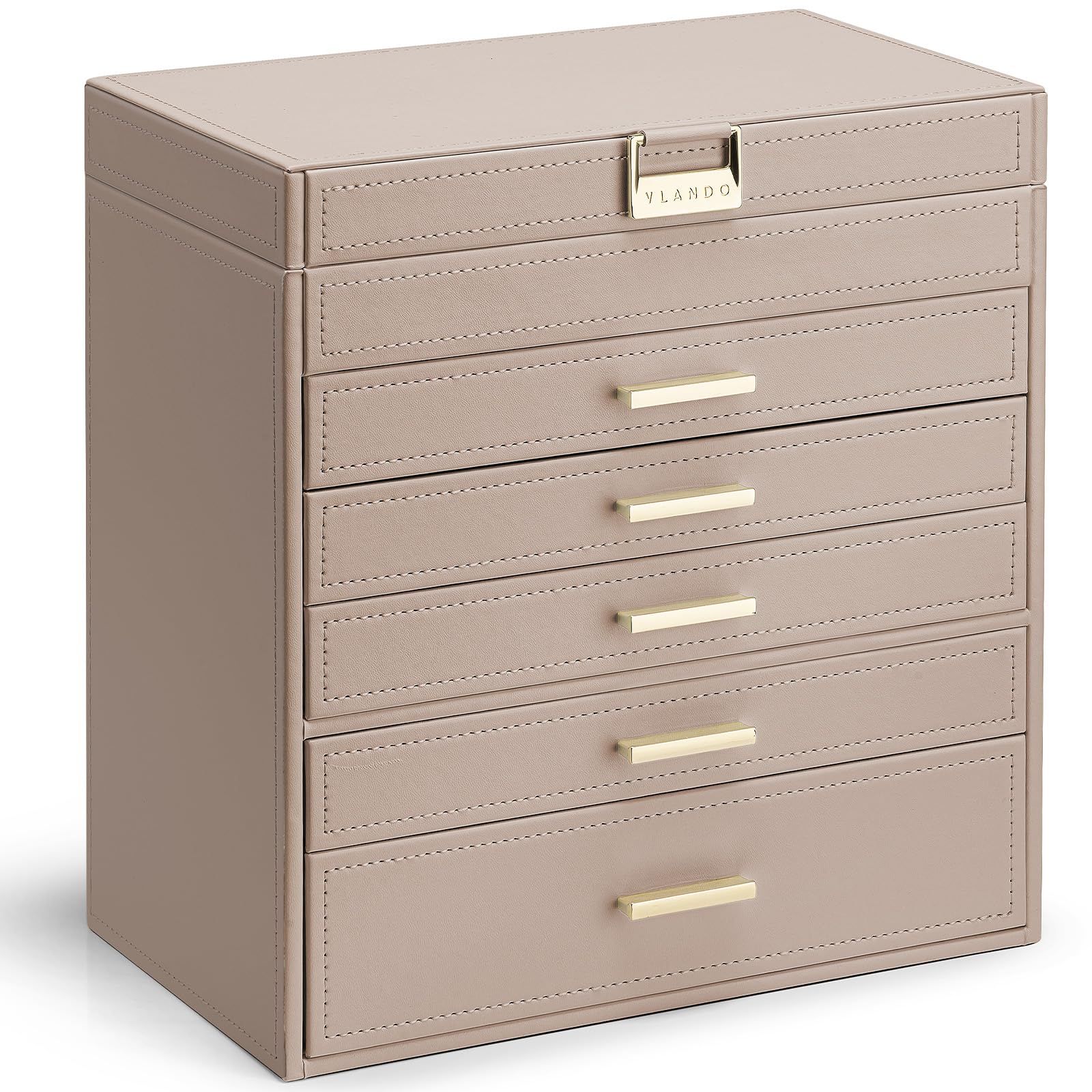 ☆新品☆Vlando 大容量 ジュエリーボックス 6段式 引出し 小物入れ ピアス ネックレス 指輪 イヤリング 腕時計 収納 ケートフィー