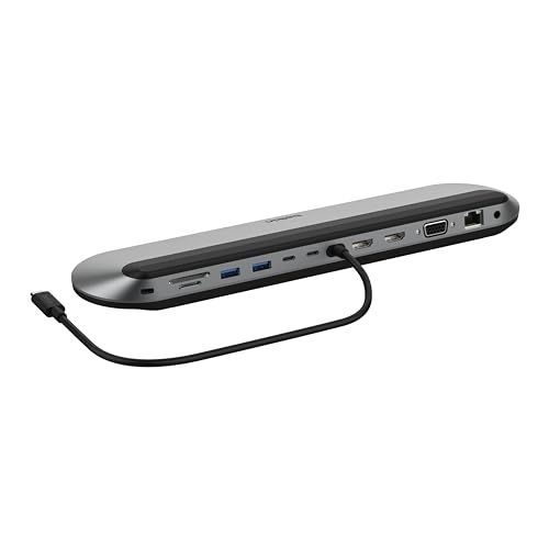 Belkin USB-C ドッキングステーション 11-in-1 4K トリプルディスプレイ対応 2.5Gbpsイーサネット 10Gbpsデータ転送 100W PD対応 SD4.0/microSD3.0 M1/M2 MacBook Pro/Windows/ys