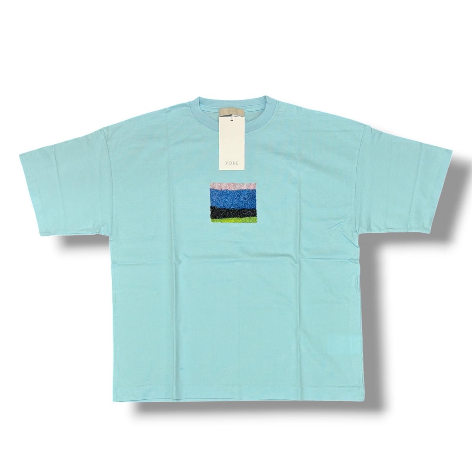 参考上代17600円 未使用 YOKE 25SS EMBROIDERY T-SHIRT 刺繍Tシャツ 半袖カットソー ヨーク YK25SS0981CS PALE BLUE 2 （18099M）