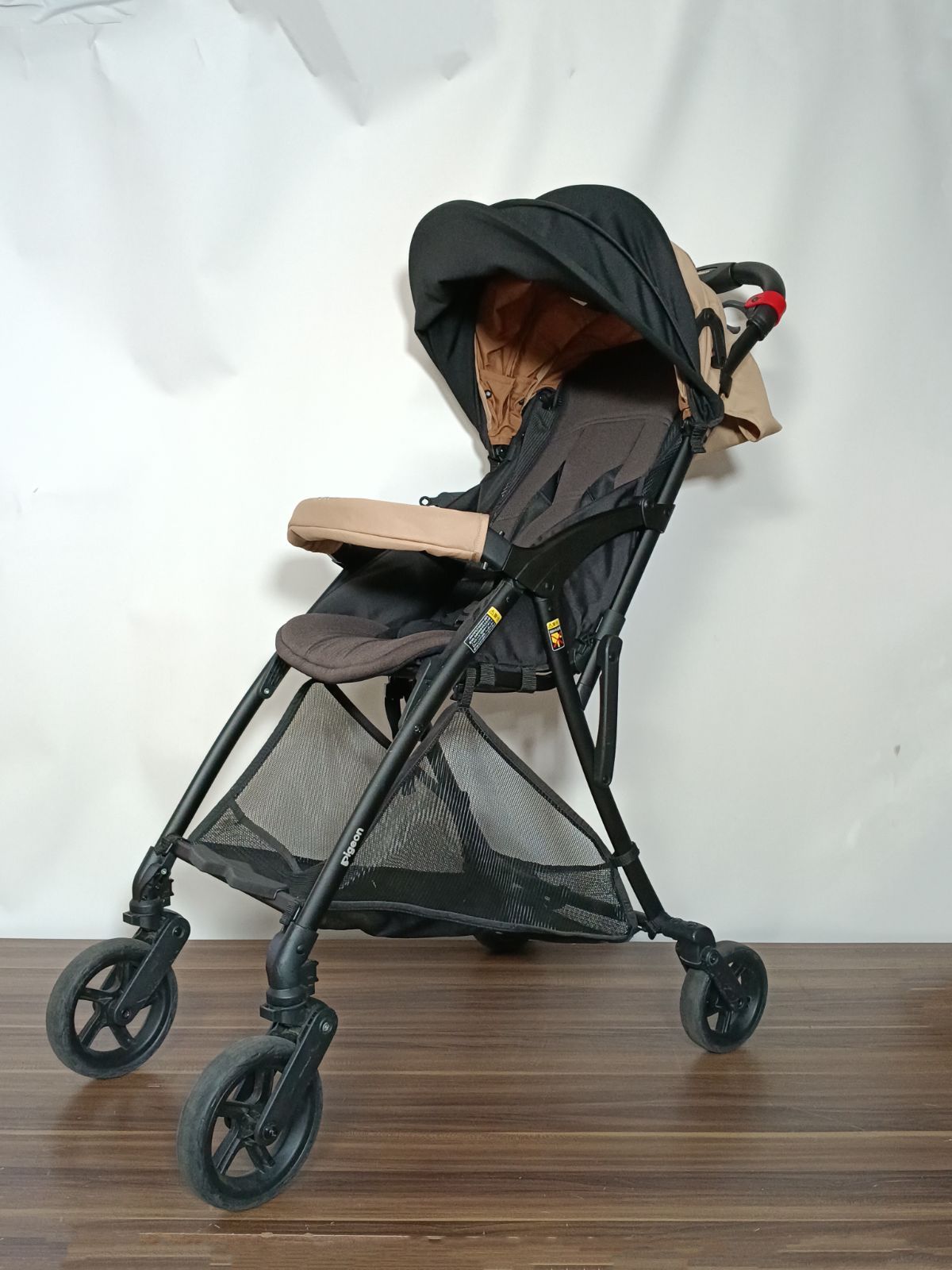 Pigeon ビングルBB4 ベビーカー ブラック ベージュ 中古品