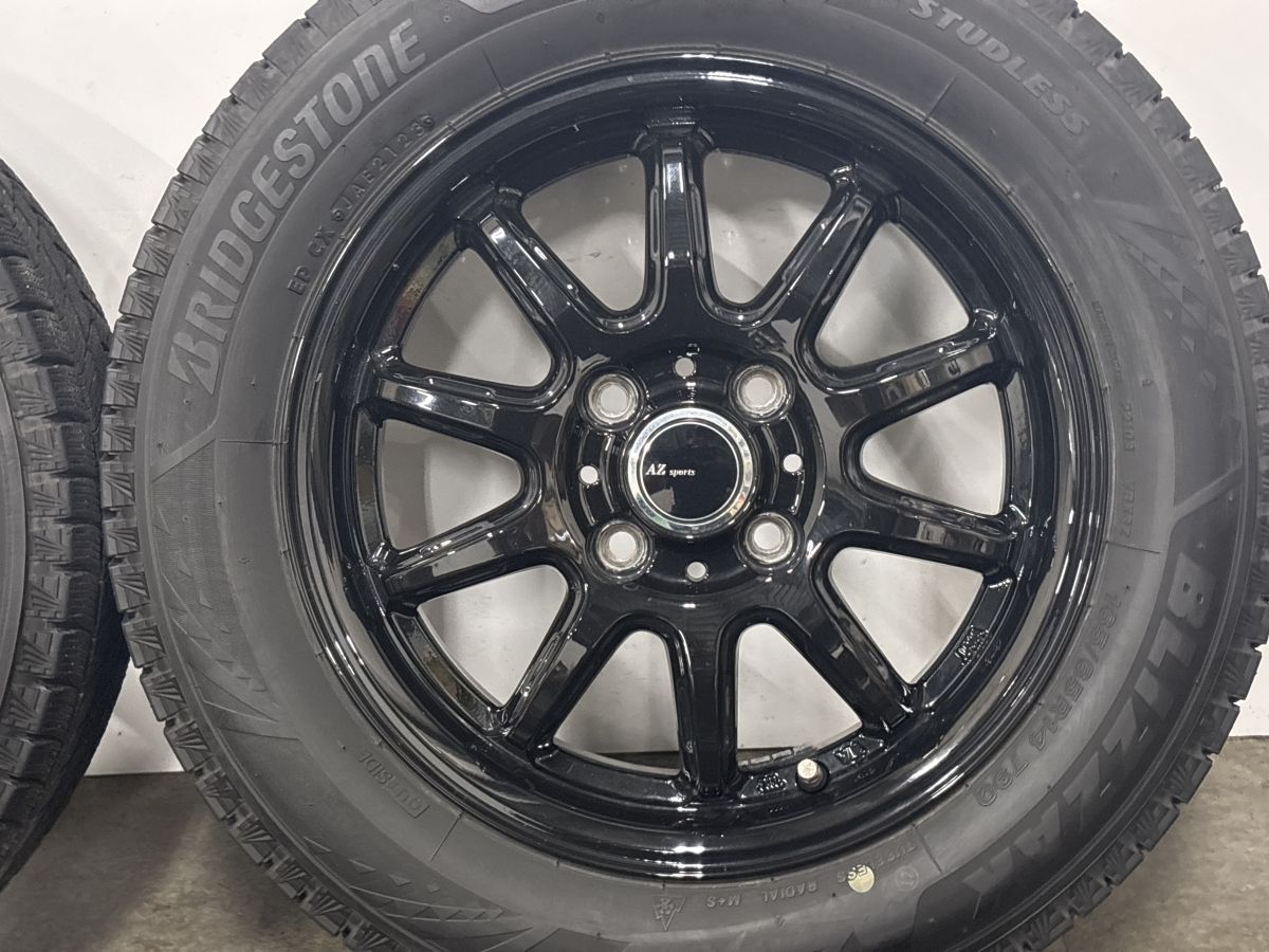 【美品 バリ溝】AZ-Sports RC10 14in 4.5J +45 PCD100 ブリヂストン ブリザック VRX3 165/65R14 アトレー N‐WGN N-ONE N-BOX スペーシア