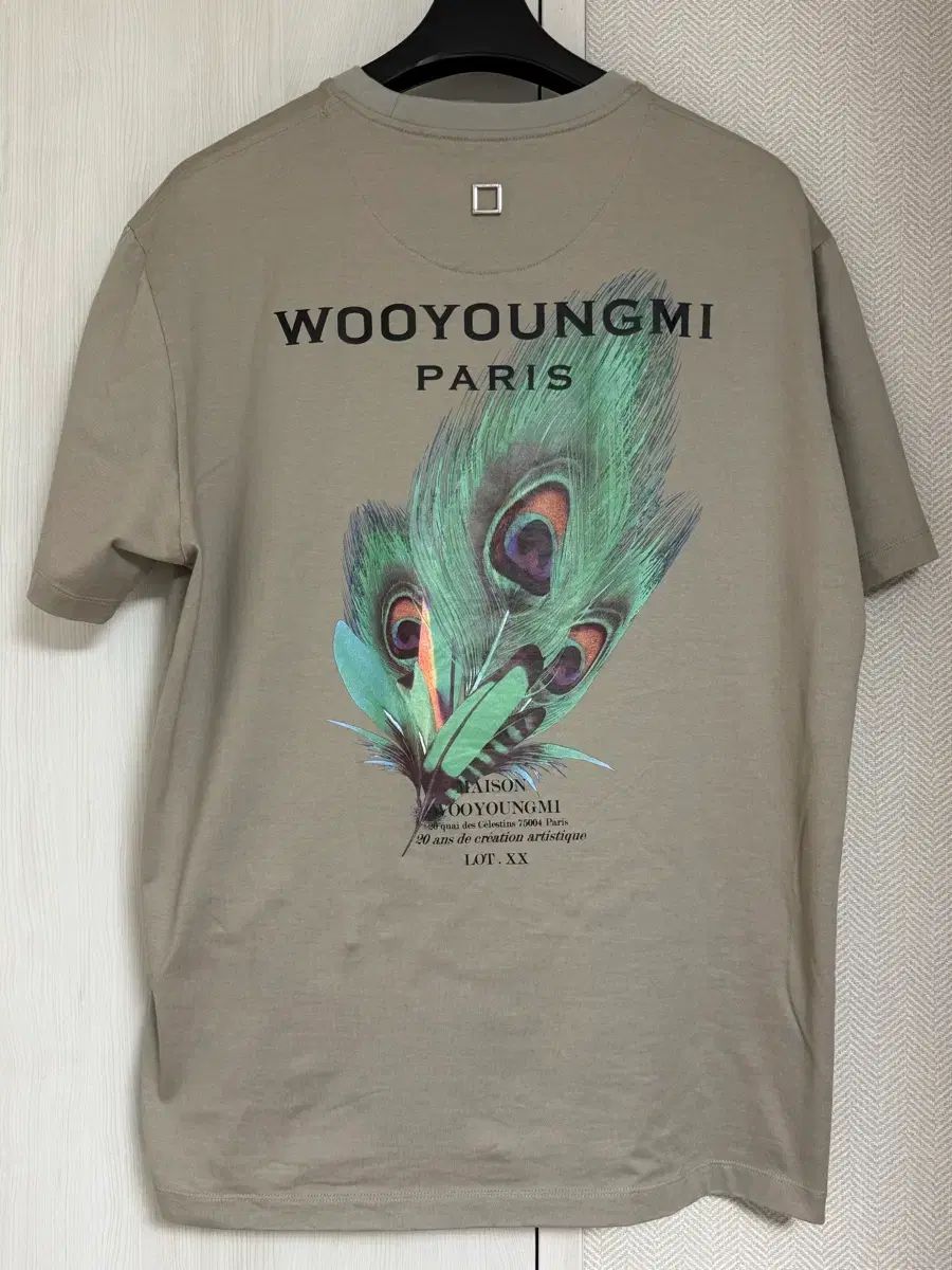 (48) 22ss ウーヨンミ フェザー ロゴ 半袖 Tシャツ グレー