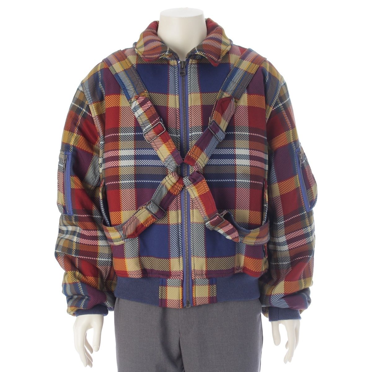 ヴィヴィアンウエストウッド パレス Palace チェック フライト ジャケット アウター P26VWJK004 レッド タータン M【中古】