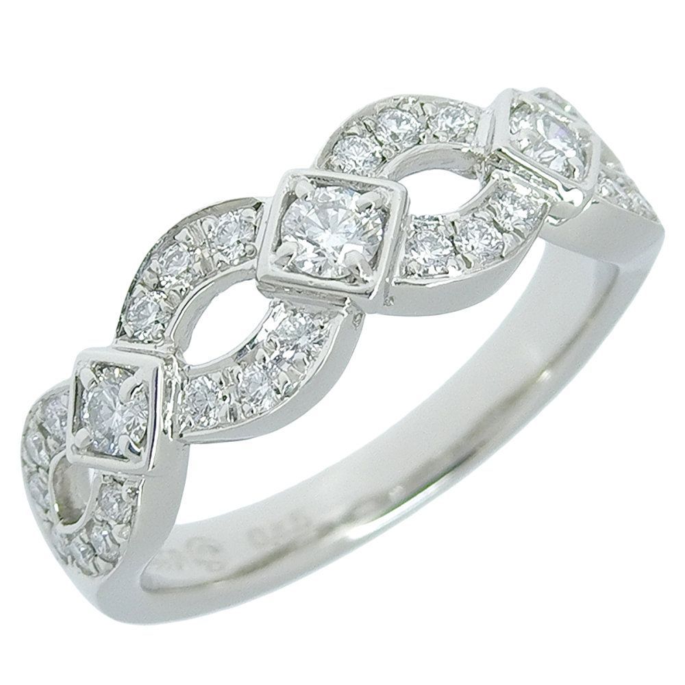 【返品OK】合計0.45ct 天然ダイヤ リング 11.5号 Pt900 新品仕上げ済み レディース プラチナ 白金 オープンワーク【送料無料】【中古】