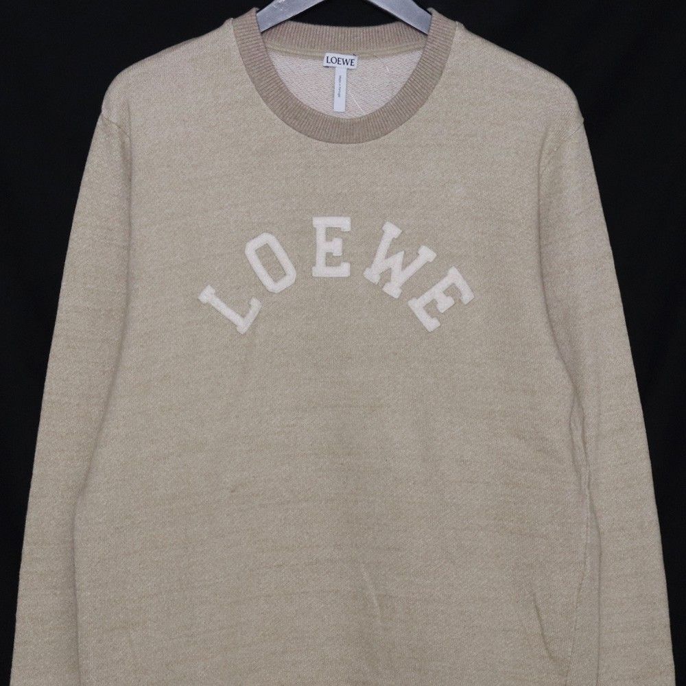 LOEWE ロゴワッペン スウェット トレーナー Lサイズ ベージュ