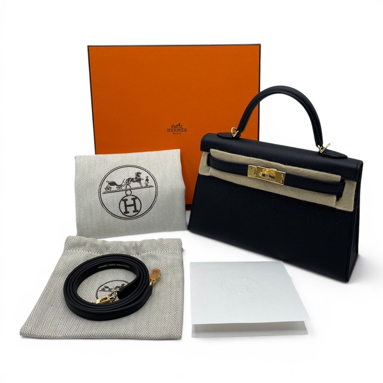 エルメス ミニケリー2 19 ノワール エプソン ゴールド金具 G刻印