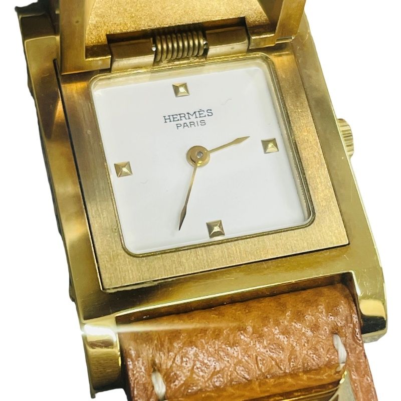 HERMÈS エルメス メドールウォッチ ME1.201 腕時計レディース クオーツ ホワイト文字盤 動作品 【中古】 12607K57