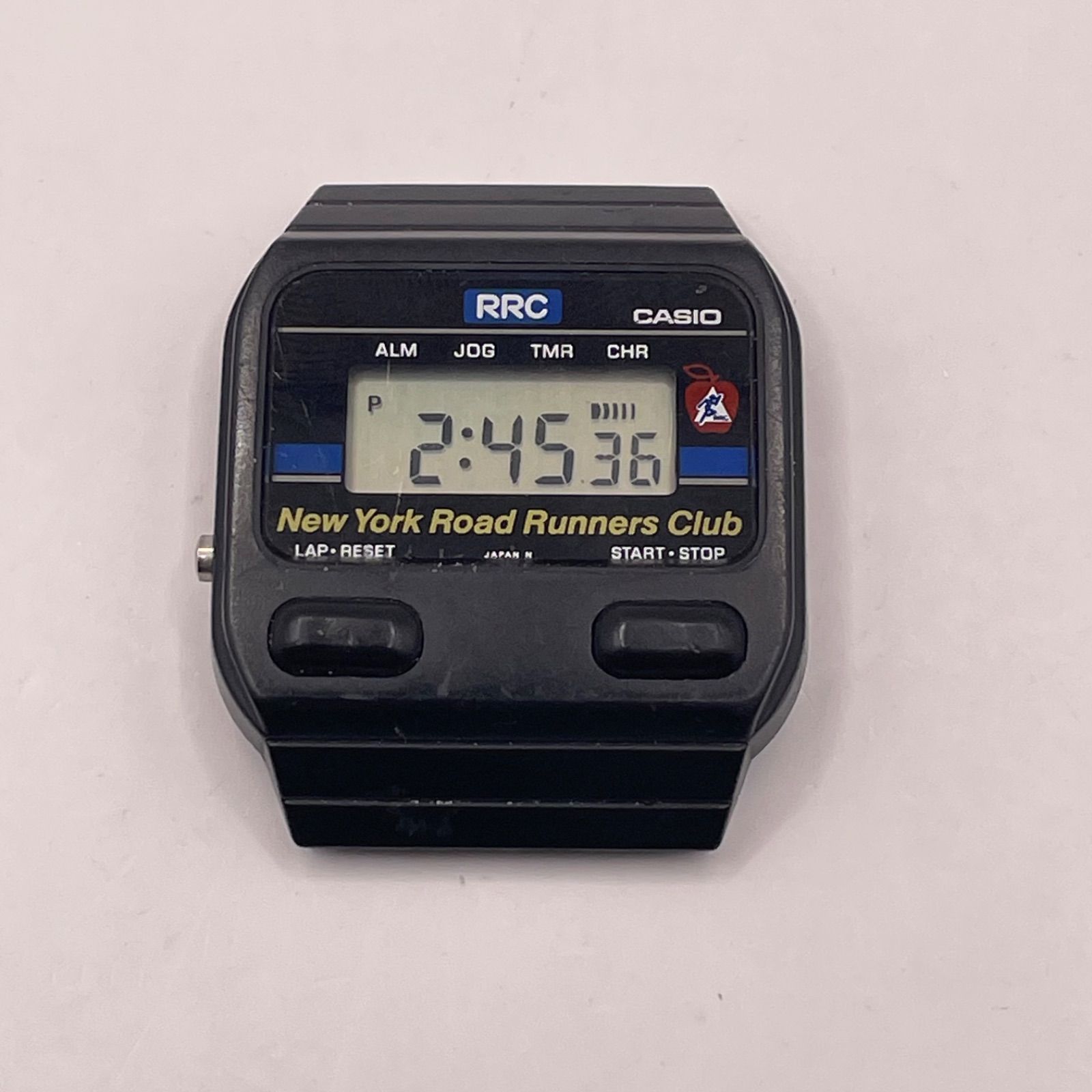 【稼働 稀少】CASIO J-30W Module 286 NYRRC別注 80s ビンテージ ランナーズ デジタル カシオ カウントダウン アラーム クロノグラフ パルス ペース音機能 当時物 コレクション 正常動作品 ニューヨークロードランナーズクラブ