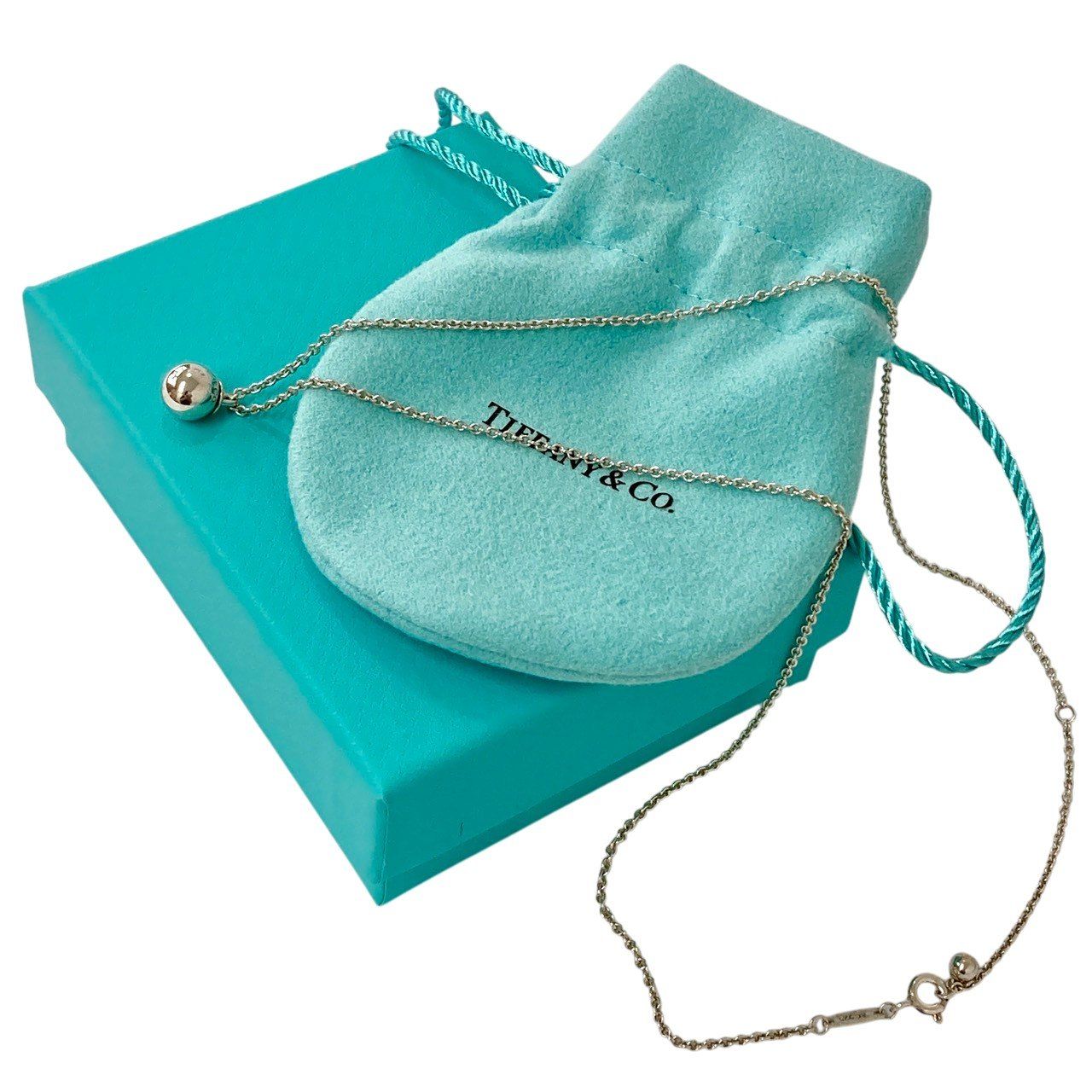 TIFFANY&Co./ティファニー/ハードウェア/ボール/ネックレス/Sv925/箱/保存袋付/レディース/メンズ/RS2107