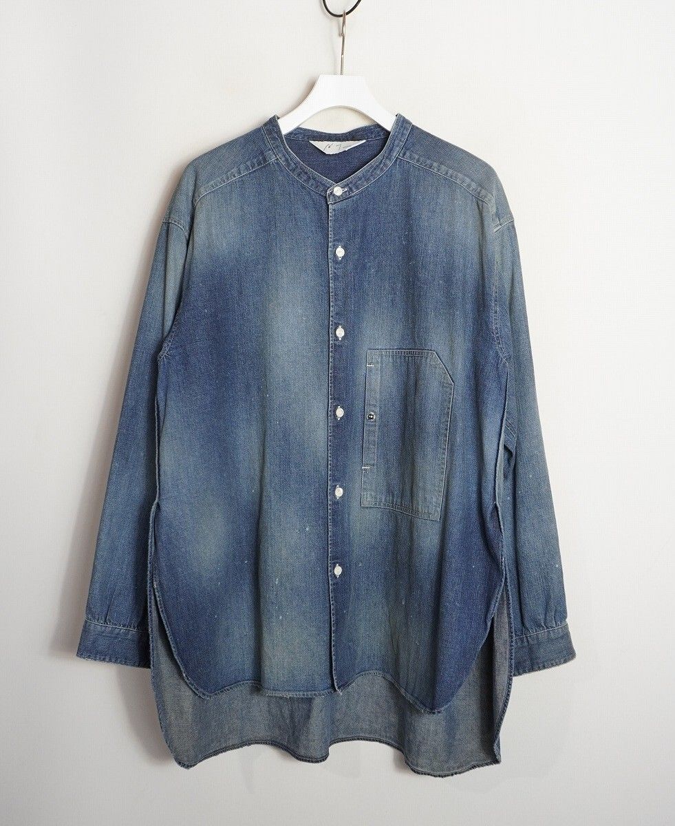 正規 極美品 26SS ANCELLM アンセルム DENIM BAND COLLAR SHIRT デニム