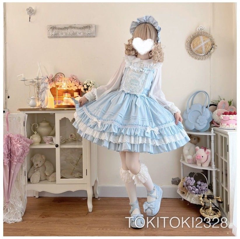【クマちゃんスイートハート】韓国風ガールズ オリジナルデザイン Lolita ワンピース かわいい jsk キャミワンピ レディース 夏物 ブラック 6,620円