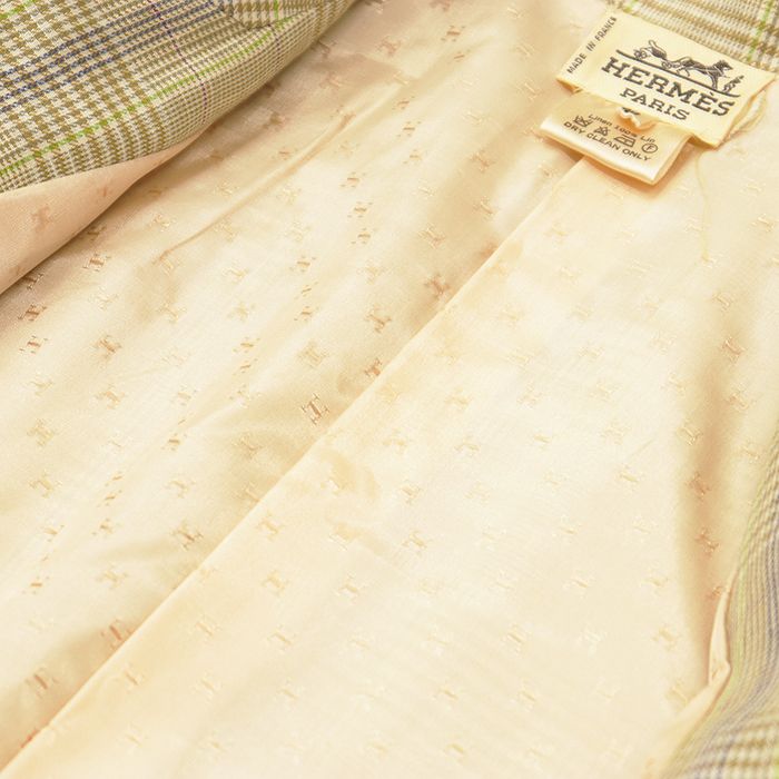 HERMES エルメス ヴィンテージ ジャケット リネン size40 極美品】HERMES エルメス PARIS ヴィンテージ セットアップ サイズ 40