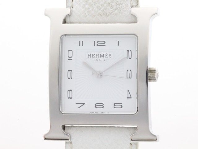 HERMES エルメス Hウォッチ HH1.810 腕時計 ステンレス ホワイト文字盤