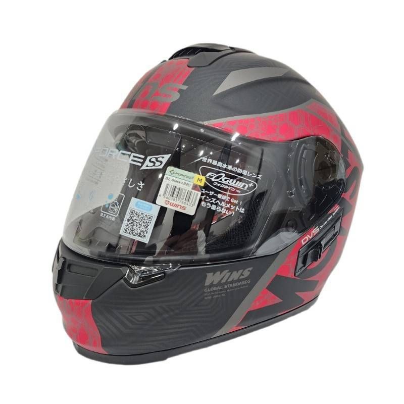 WINS ウインズ G-FORCE SS MONSTER ブラック×レッド Mサイズ フルフェイス ヘルメット 保存袋付属 【新品】 12607K71