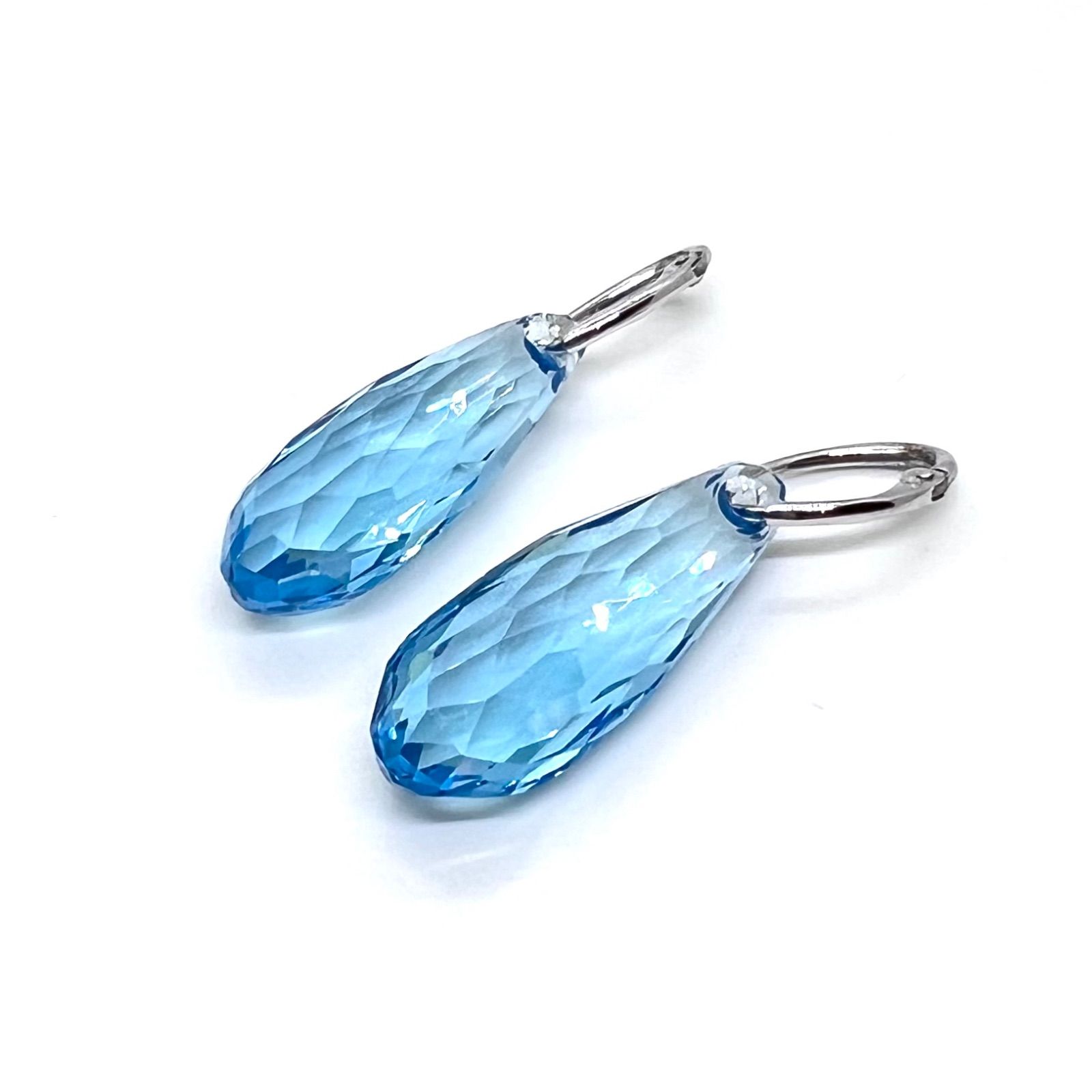 美品☆SWAROVSKI スワロフスキー ピアス ティアドロップ ブルー