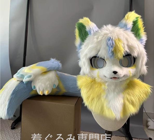 狼　犬　猫　着ぐるみ 　ヘッド ケモノ ファースーツ ぬいぐるみ コスプレ コスチューム Kurumi 一点物 D215