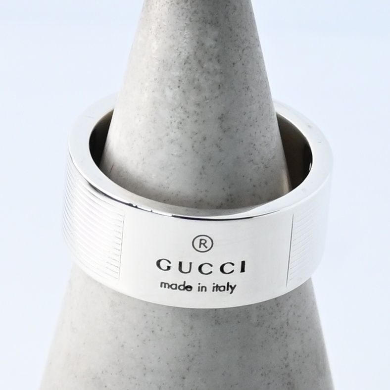 【研磨済】 GUCCI ロゴ Ag925 リング 11号 シルバー 指輪 グッチ Ag925