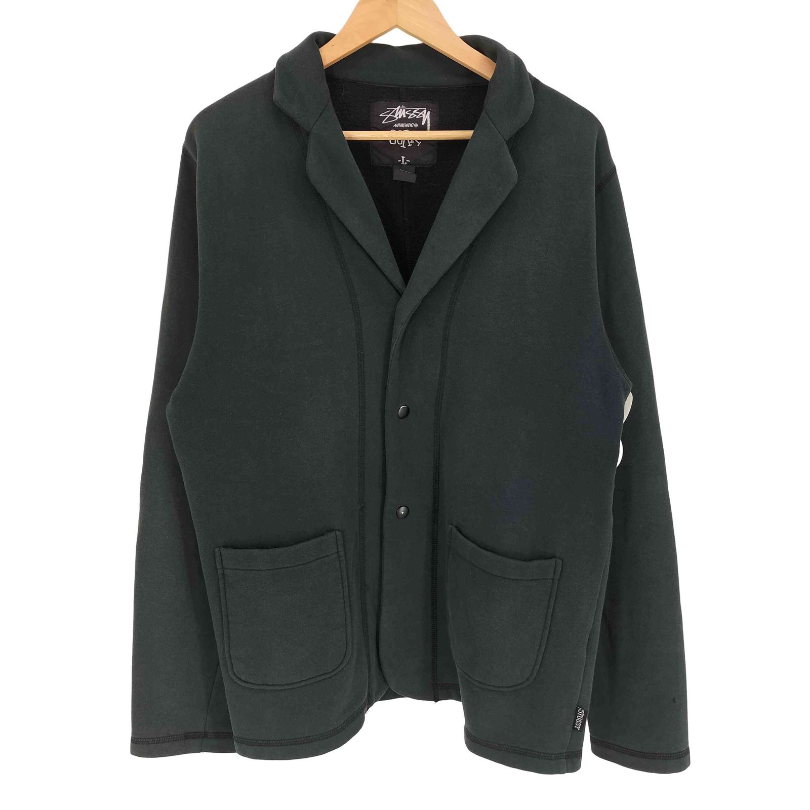 ステューシー Stussy 00S GEAR 裏起毛 センターステッチ スウェット テーラードジャケット メンズ import：L