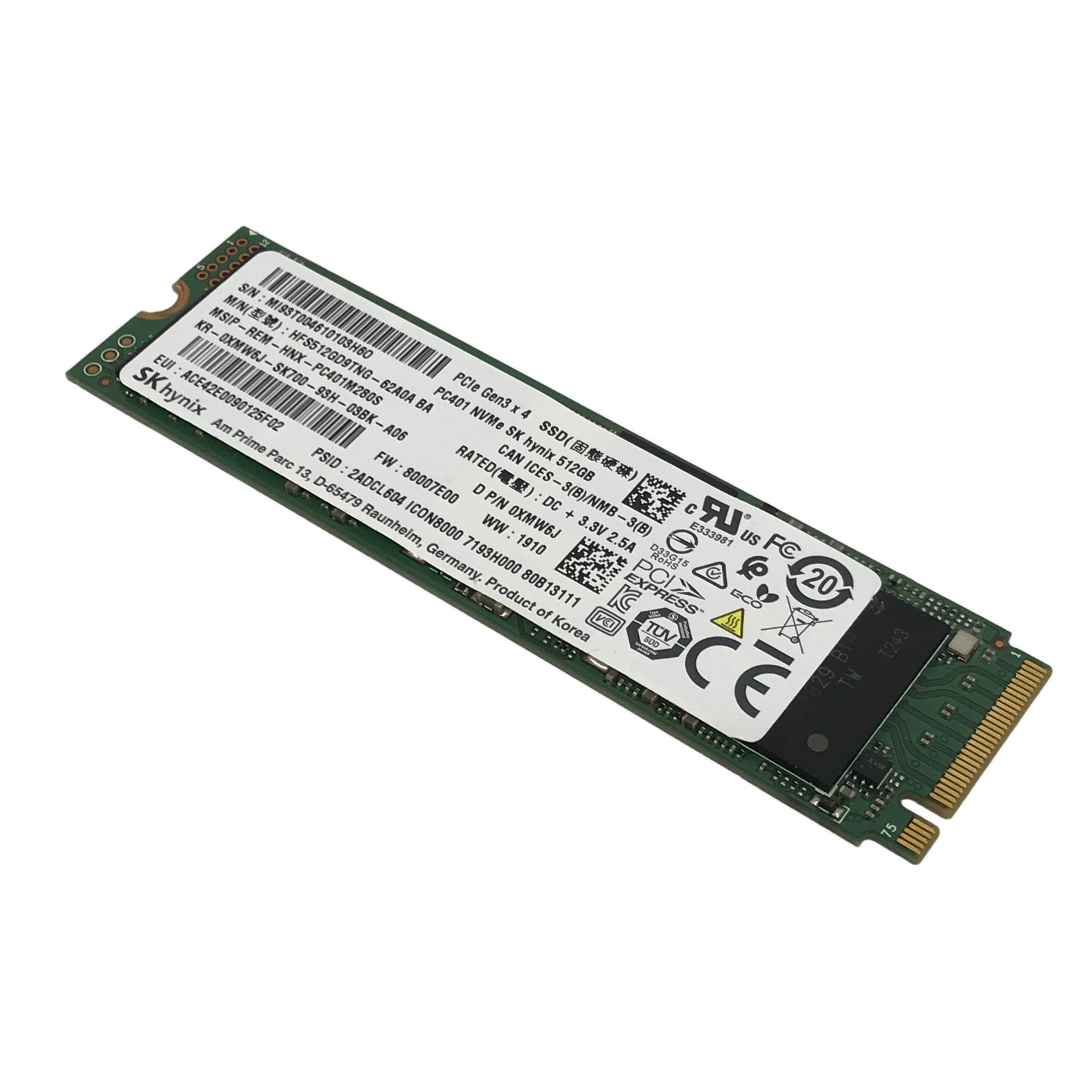SK hynix HFS512GD9TNG-62A0A BA SSD 512GB PC パーツ 周辺 機器 中古 T11436808