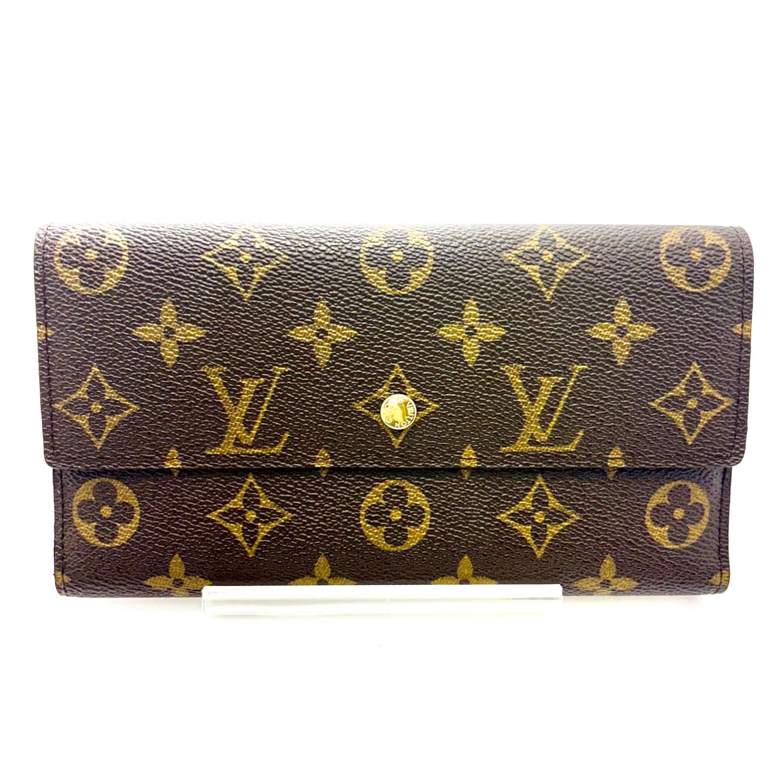 LOUIS VUITTON ルイ・ヴィトン ポルトフォイユ・インターナショナル モノグラム M61217 三つ折り財布 PVC ダークブラウン レディース【中古】471