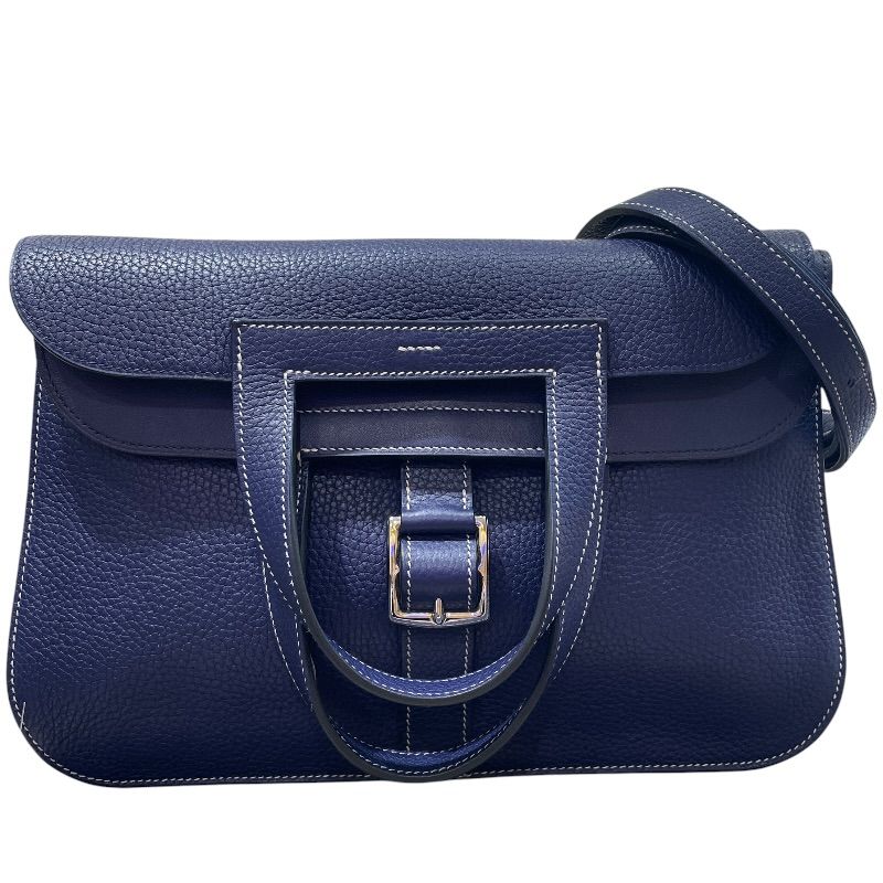 エルメス HERMES アルザン31 C刻印 ブルーサフィール　シルバー金具 トリヨン ユニセックス ショルダーバッグ
