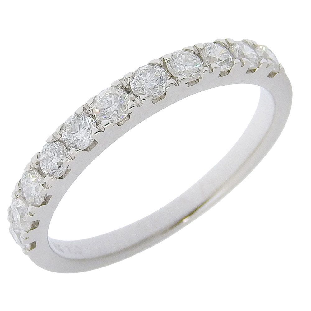【返品OK】ハーフエタニティ 合計約0.5ct 天然ダイヤ リング 13.5号 K18WG 新品仕上げ済み レディース 18K 18金 ホワイトゴールド【送料無料】【中古】 45,480円