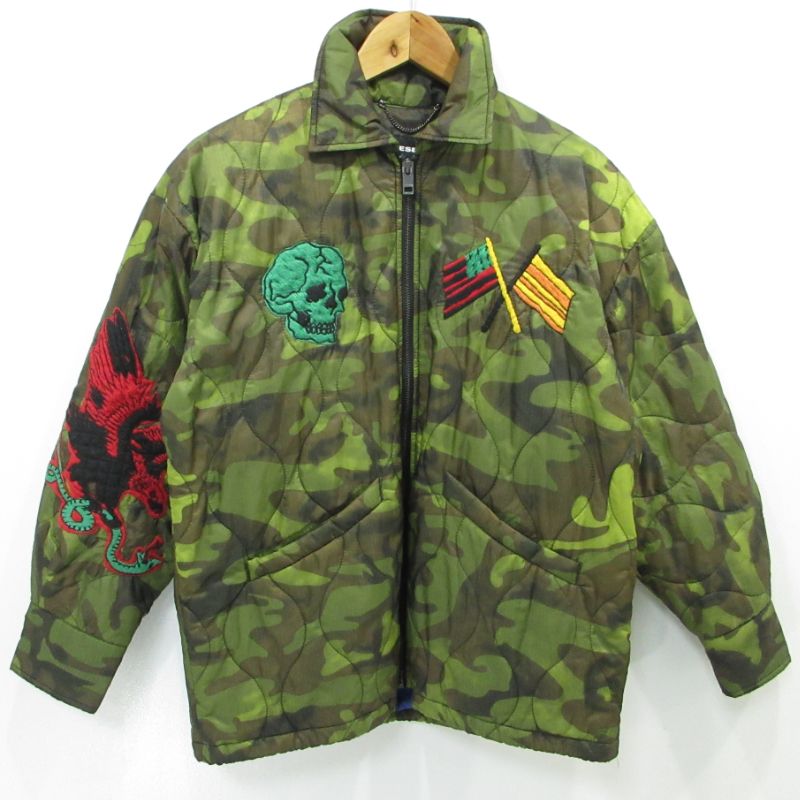 【三重本店】 中古 DIESEL | ディーゼル キルティングジャケット ベトジャン カーキグリーン サイズ：XXS 【94】