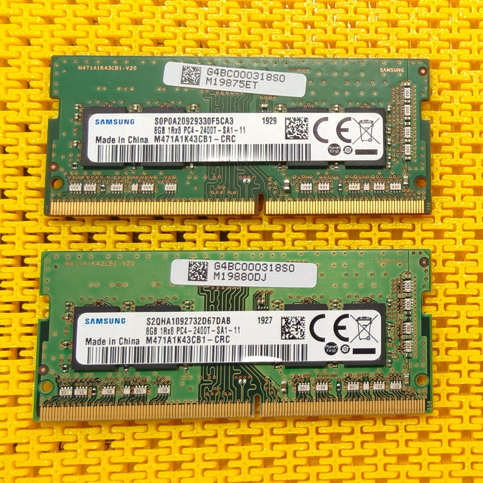 中古】SAMSUNG製ノートPC用メモリー DDR4-2400T 8GB×2枚セット - メルカリ