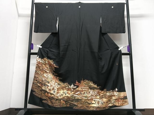 平和屋着物□豪華黒留袖 作家物 人物風景文 金彩 正絹 逸品 CABI7076xe