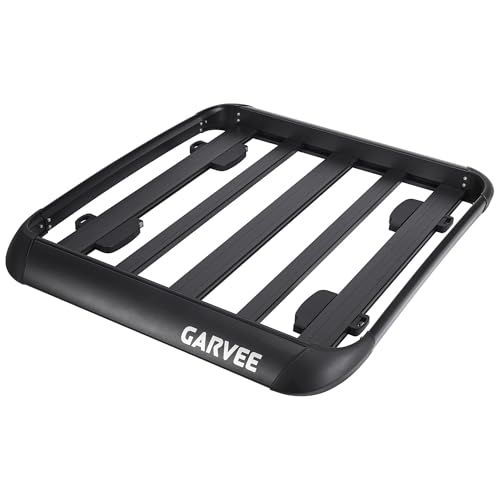 ガービー（Garvee） ルーフラック ルーフキャリア カーゴラック アルミ製 耐荷重90kg（ブラック 長さ120x幅102x高さ13cm） | SUV小型車 乗用車 軽バン コスト軽減 汎用 組立簡単 軽自動車pms