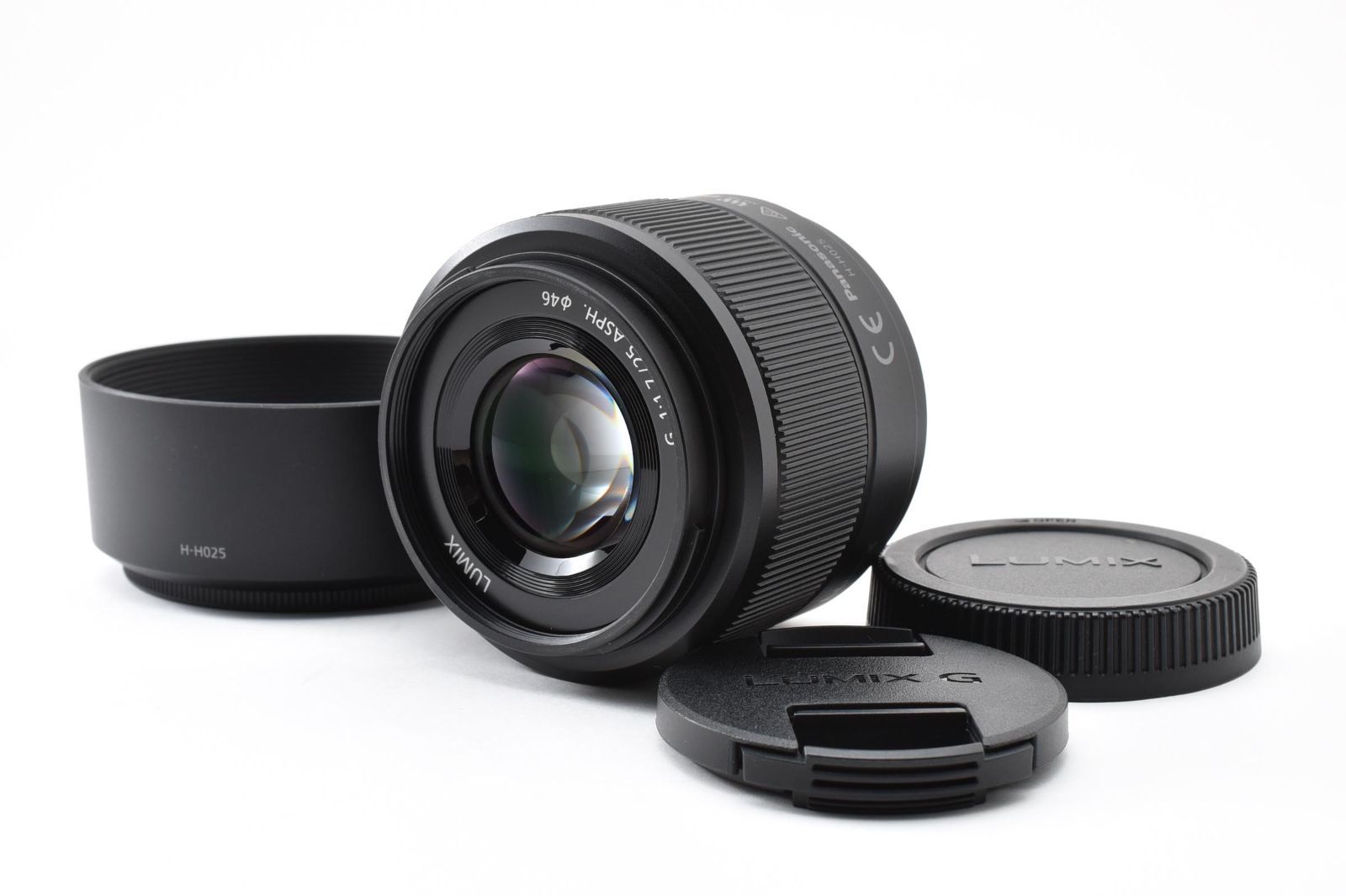 極上品 Panasonic LUMIX G 25mm f1.7 ASPH [H-H025k] ブラック ね０１３