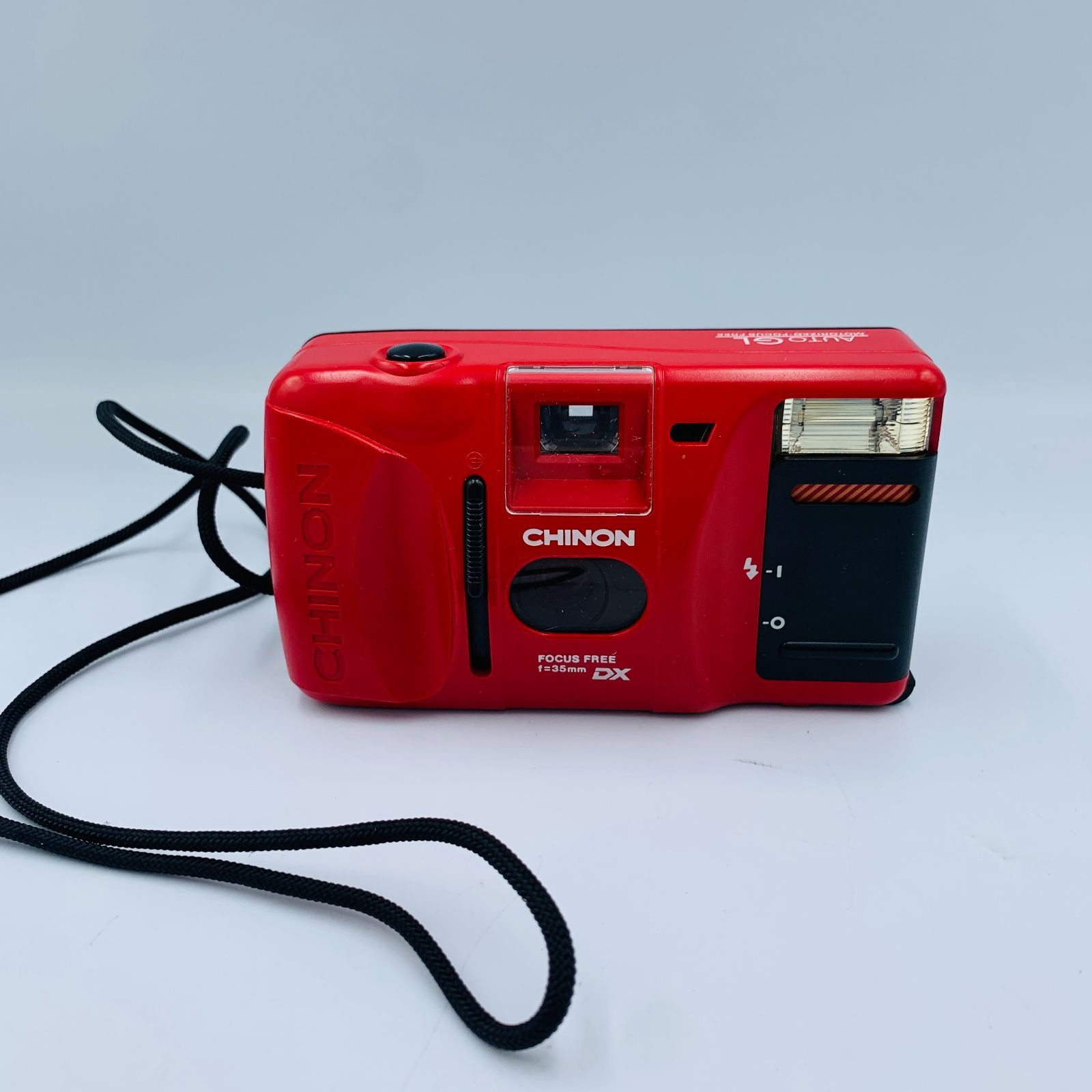 ジャンク品】フィルムカメラ CHINON AUTO GL 赤操作簡単 自動35ミリ