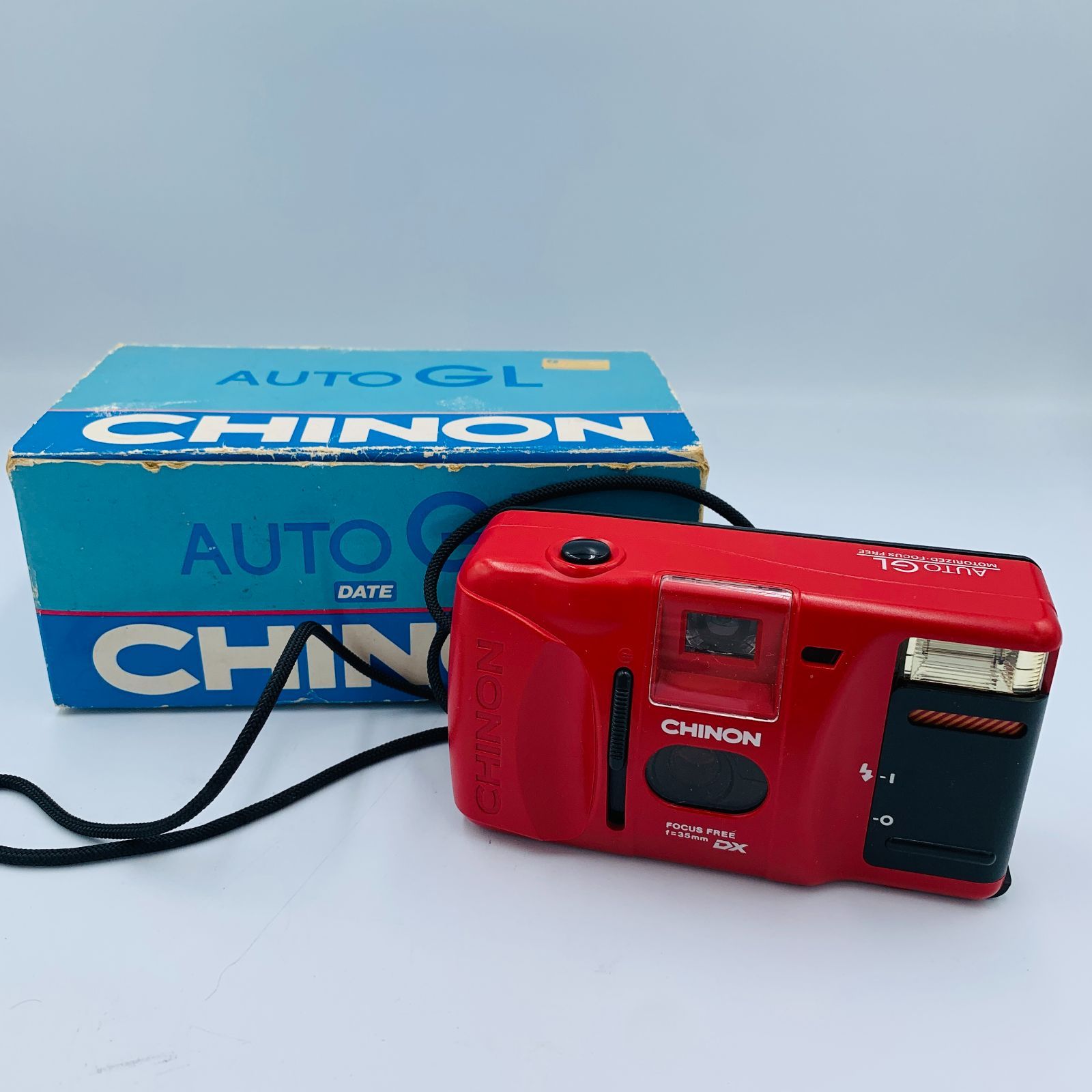 ジャンク品】フィルムカメラ CHINON AUTO GL 赤操作簡単 自動35ミリ