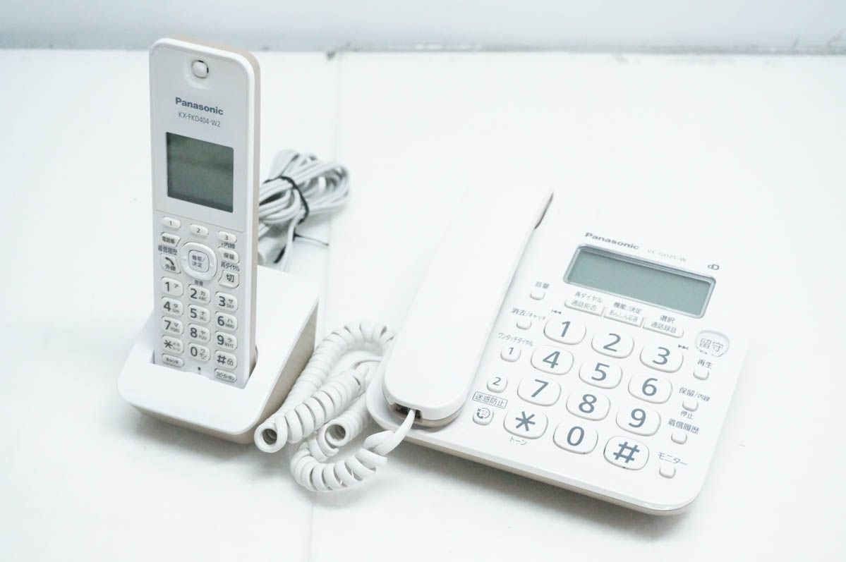 【中古】Panasonicパナソニック 電話機 RU・RU・RU VE-GD25-W 子機付き ホワイト