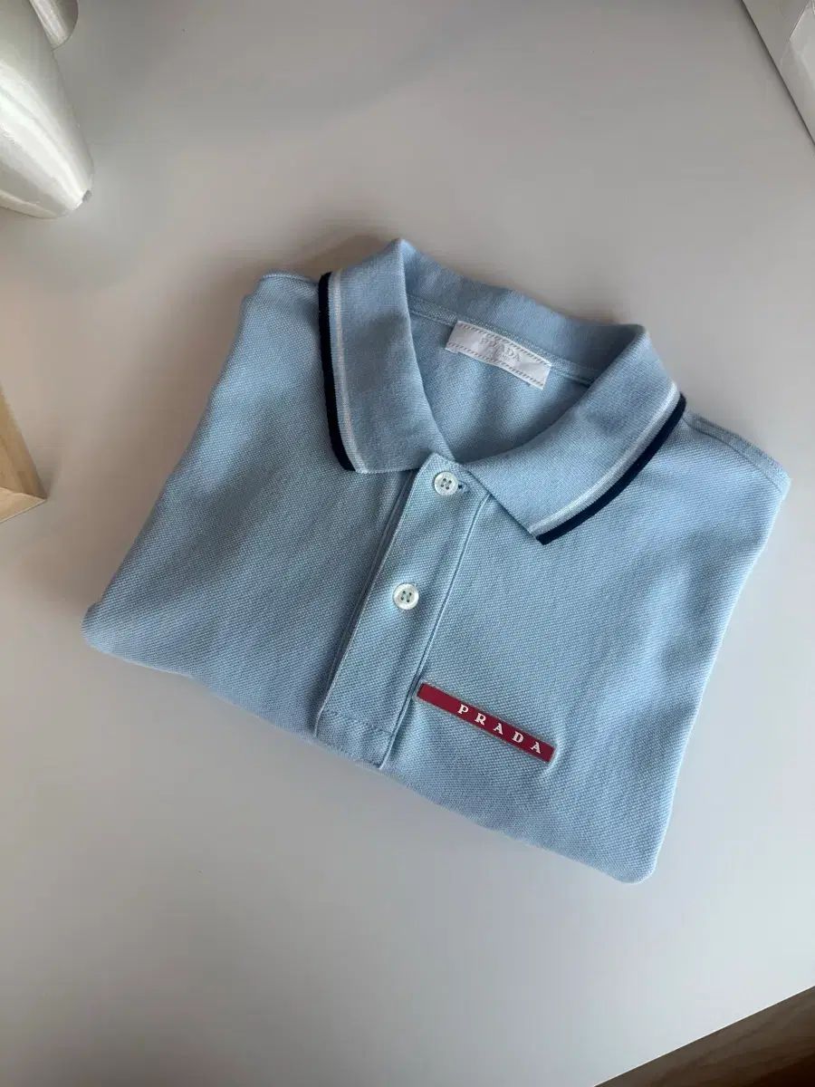PRADA プラダ メンズ ポロシャツ カラーTシャツ M スカイブルー