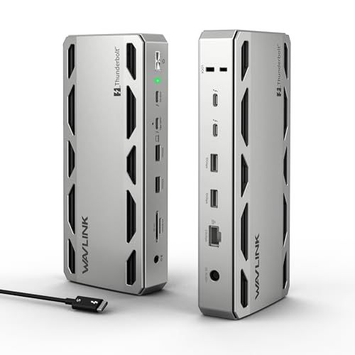 WAVLINK Intel認証 Thunderbolt 5 ドッキングステーション 12-in-1ハブ｜最大120Gbps・140W PD対応｜最大6K/8K シングル/デュアルディスプレイ｜TB5下流USB-C 80Gbps×3、USB-A 88a7e0ca