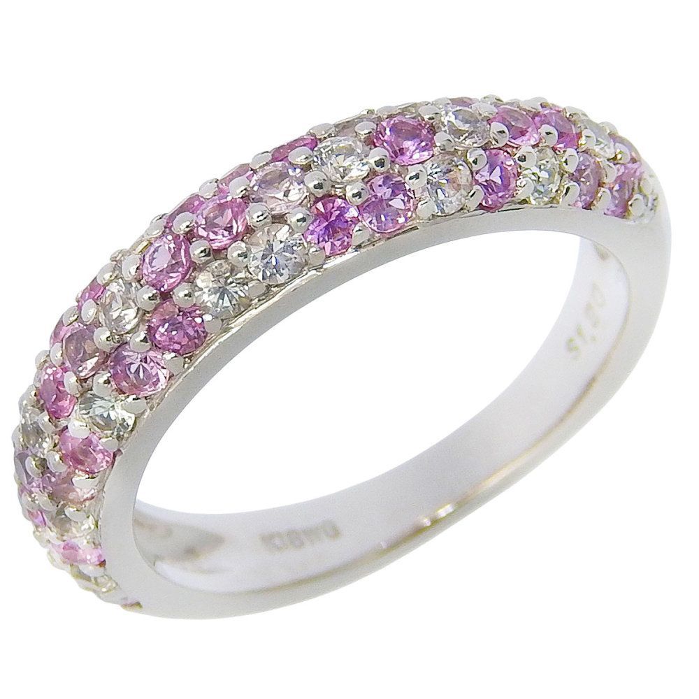 【返品OK】合計1.20ct 天然サファイア リング 11号 K18WG 新品仕上げ済み レディース 18K 18金 ホワイトゴールド 金無垢【送料無料】【中古】 58,800円