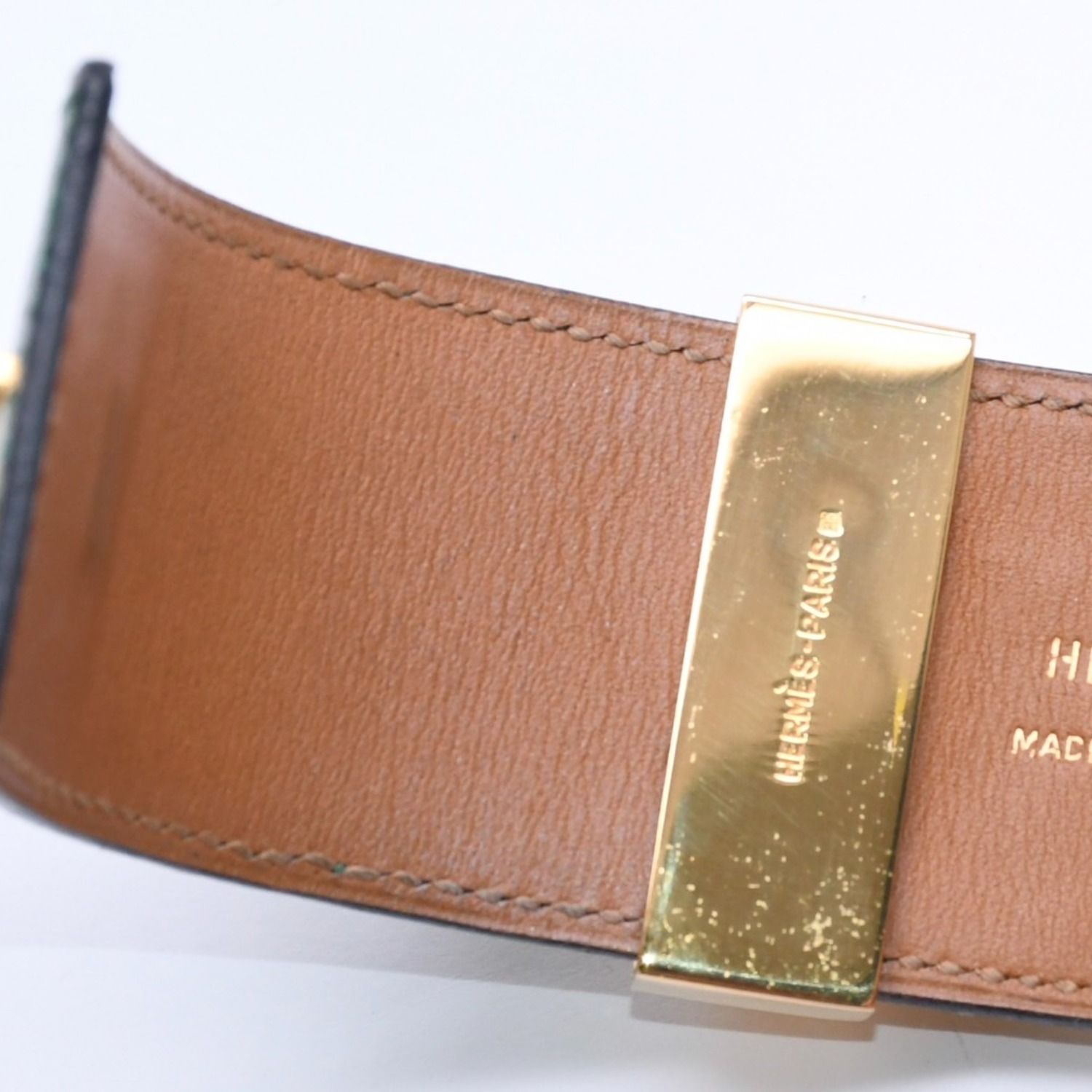 極美品 HERMES エルメス リザードレザー コリエドシアンバングル