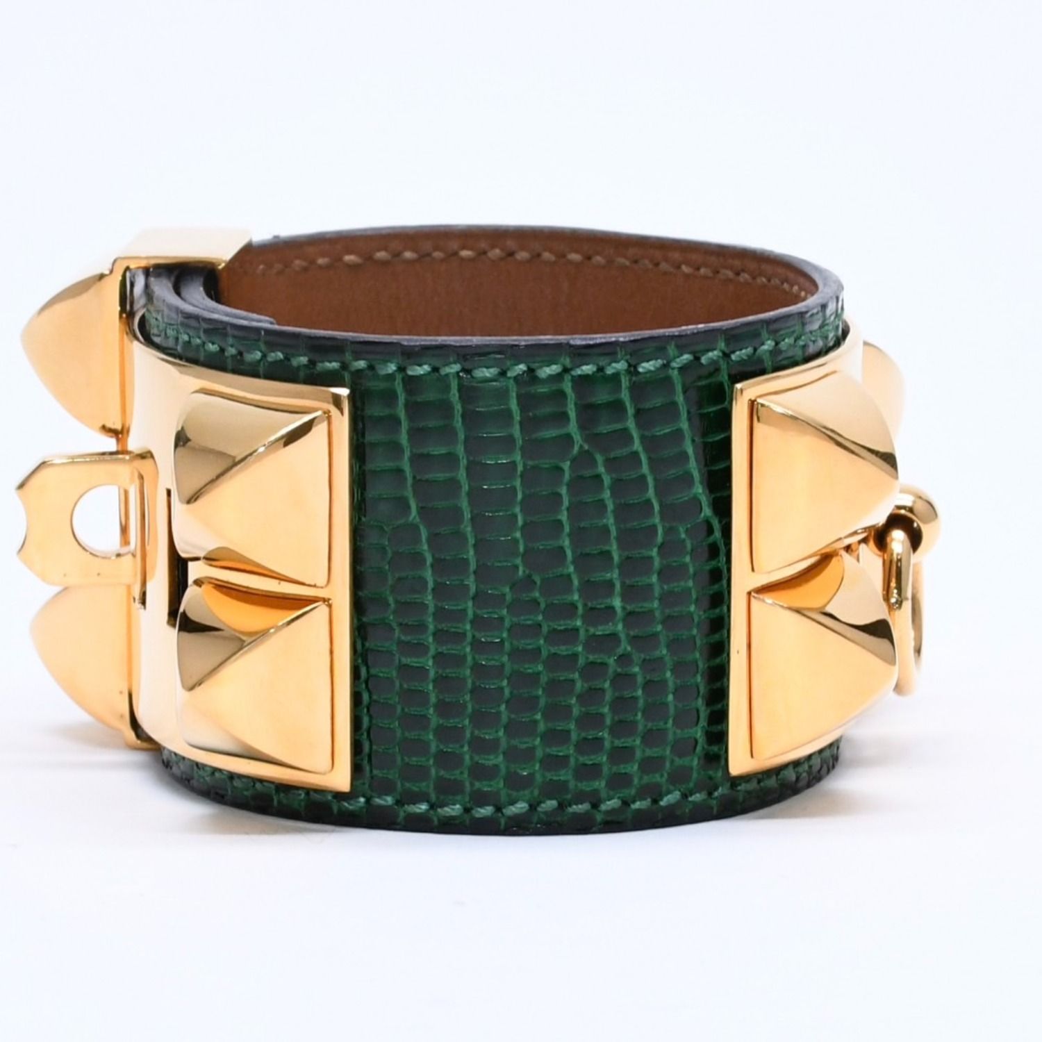 極美品 HERMES エルメス リザードレザー コリエドシアンバングル