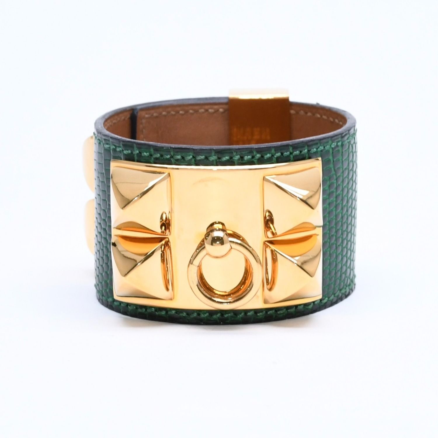 極美品 HERMES エルメス リザードレザー コリエドシアンバングル