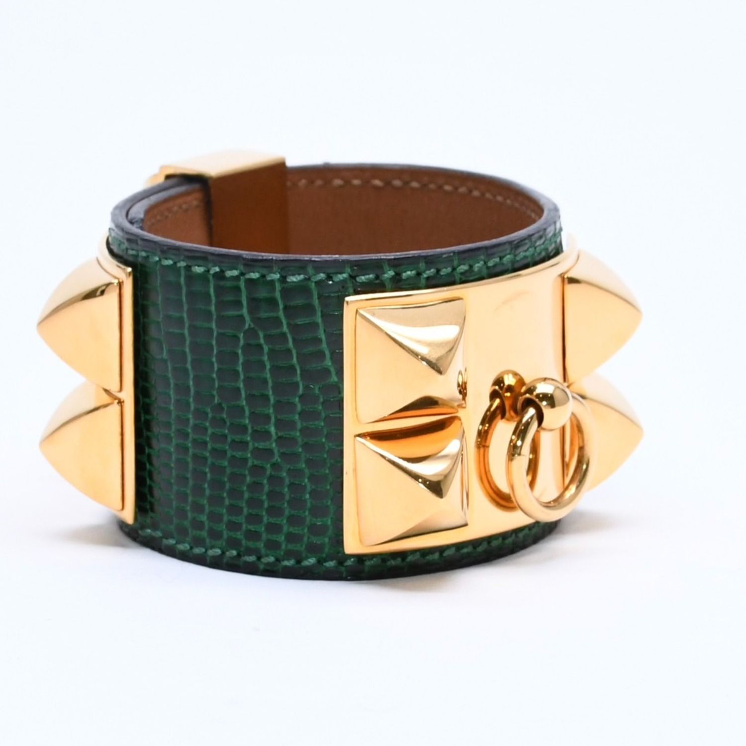 極美品 HERMES エルメス リザードレザー コリエドシアンバングル