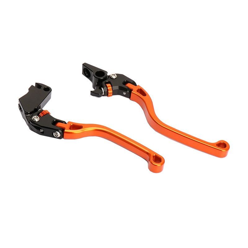 KTM 390 DUKE 2024年対応 ブレーキレバー クラッチレバー 1ペア ブラック×オレンジ 可調整式 ハンドルまわり交換取付パーツ