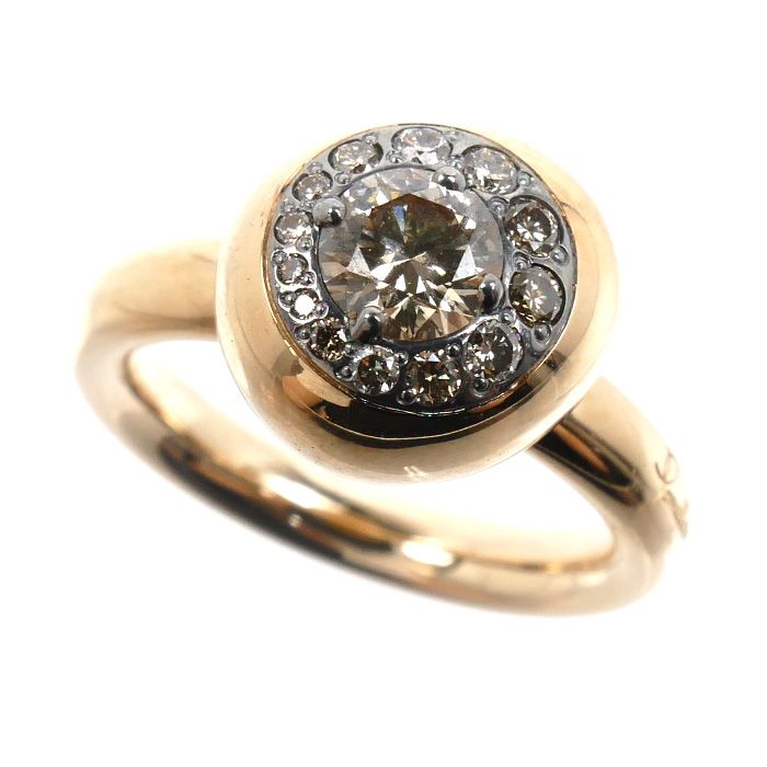Pomellato ポメラート K18PG ピンクゴールド ヌヴォラ リング・指輪 ダイヤモンド0.55ct 15号 11.9g レディース 中古 美品